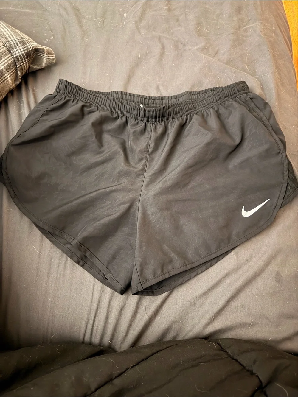 Nike Black Women's Athletic Shorts with White Swoosh